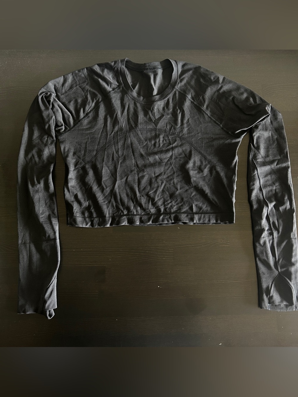 Lululemon Swiftly Tech Cropped Long-Sleeve Shirt 2.0 - Black/Black (Size 10)